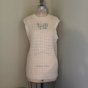 Bedford Fair Cream Sleeveless Knit Tank Top